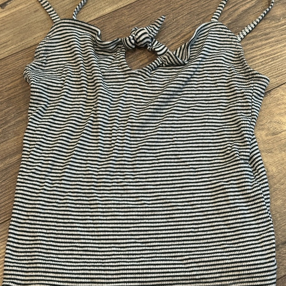 Hollister Striped Black and White Women's Top